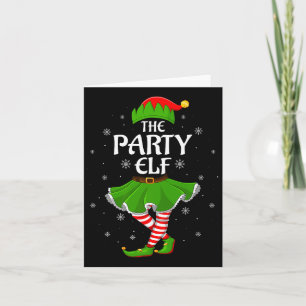 Party Elf Christmas Family Girls Women Elf Squad X Card