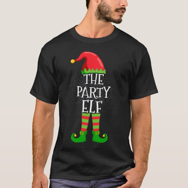 Party Elf Family Matching Christmas Group Funny  T-Shirt (Front)