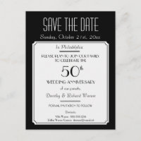 Party, Event or Reunion Save the Date in Black