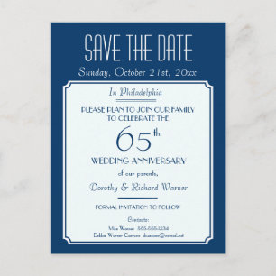 Party, Event or Reunion Save the Date in Blue Announcement Postcard