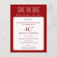 Party, Event or Reunion Save the Date in Red