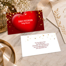 Party Event Organizer Red Heart Gold Confetti