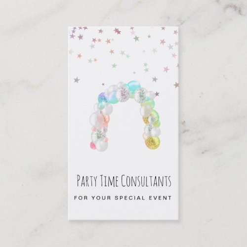  Party Event Planner Rainbow Balloon  Business  Business Card