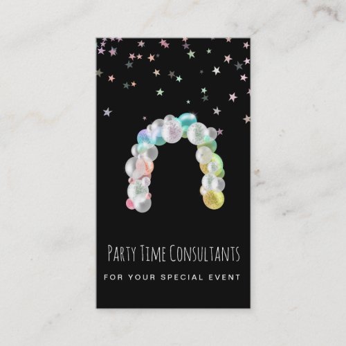  Party Event Planner Rainbow Balloons  Business Card