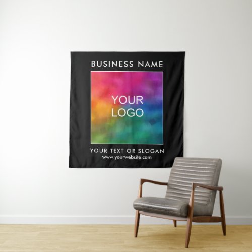 Party Event Seminar Business Company Logo Black Tapestry