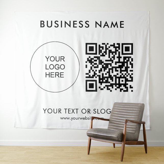 Party Event Seminar Logo Text QR Code Backdrop (In Situ (Horizontal))