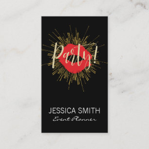Party Explosion with a Kiss Business Card