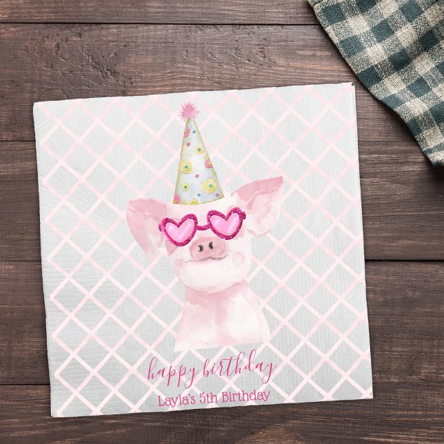 Party Farm Animals Birthday Pig Napkins (Creator Uploaded)