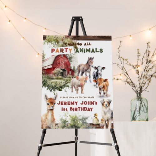 Party Farm Animals Birthday Welcome Sign