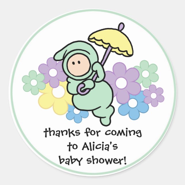 Party Favor Baby Shower Sticker (Front)