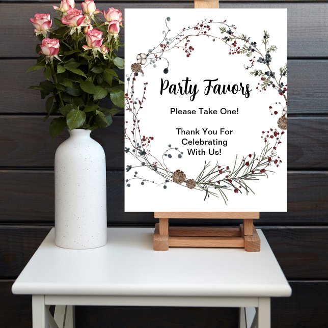 Party Favor baby shower winterberry wildflowers Poster (Creator Uploaded)