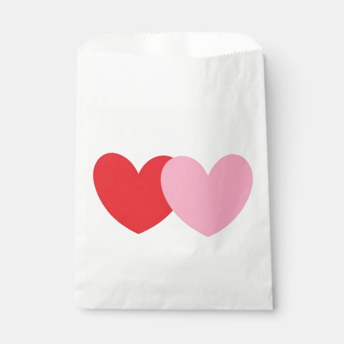 Party Favor Bags With Pink and Red Hearts