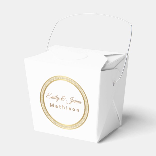 Party Favor Box-Gold Eternal Circle Favor Boxes (Front Side)