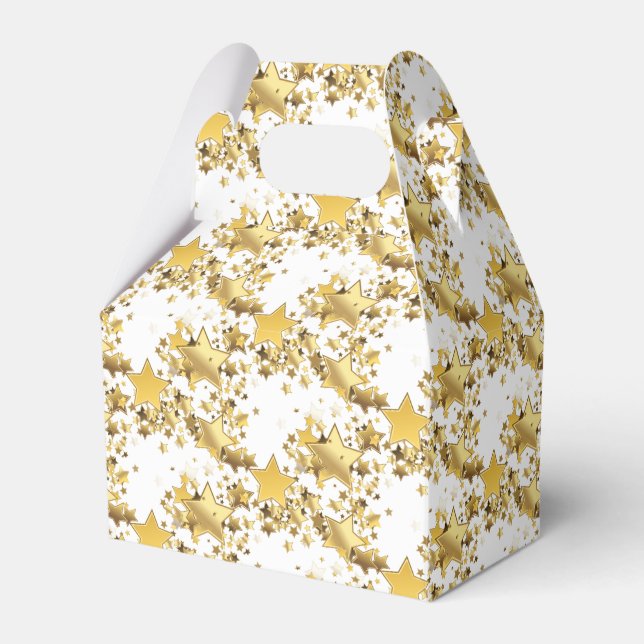 Party Favor Box-Gold Stars Favor Box (Front Side)