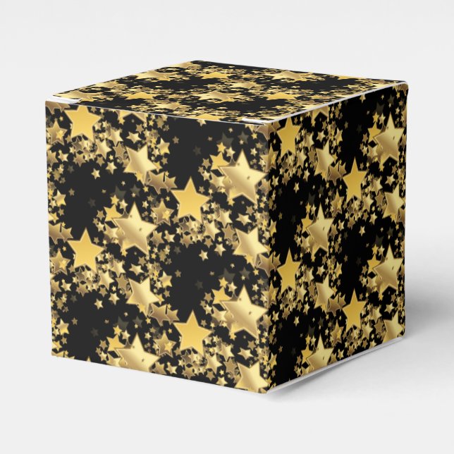 Party Favor Box-Gold Stars Favor Box (Front Side)