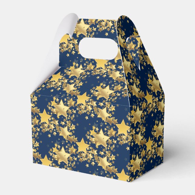 Party Favor Box-Gold Stars Favor Box (Front Side)