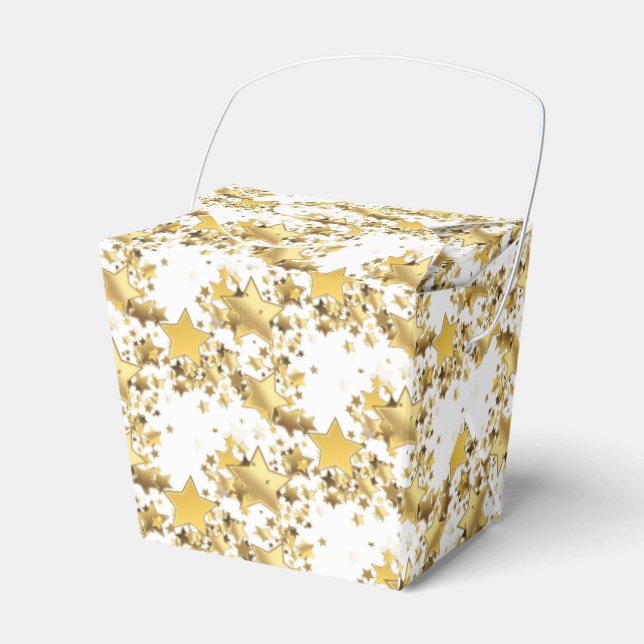 Party Favor Box-Gold Stars Favor Box (Front Side)