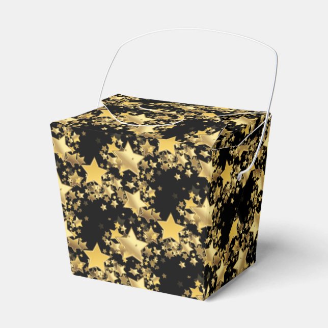 Party Favor Box-Gold Stars Favor Box (Front Side)