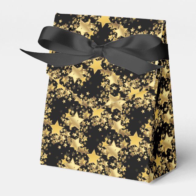 Party Favor Box-Gold Stars Favor Box (Front Side)