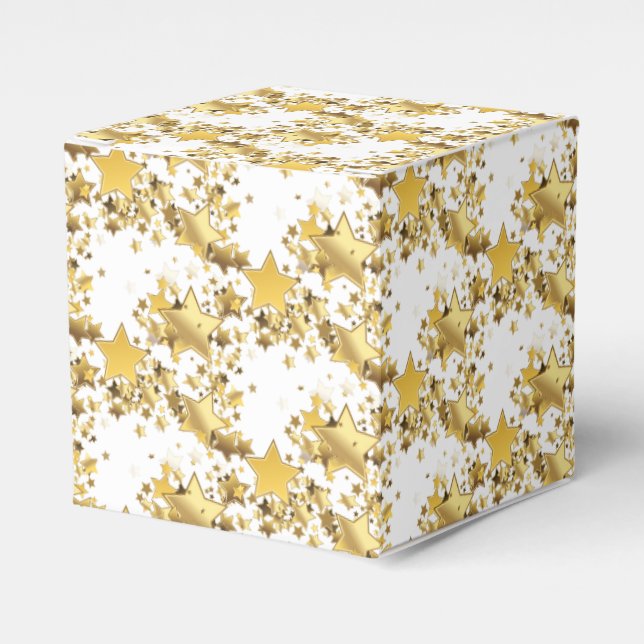 Party Favor Box-Gold Stars Favor Boxes (Front Side)