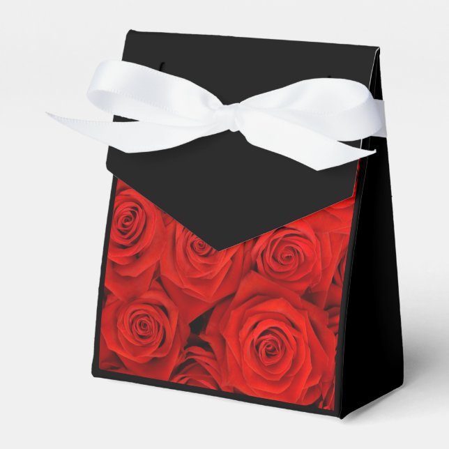 Party Favor Box Red Roses (Front Side)