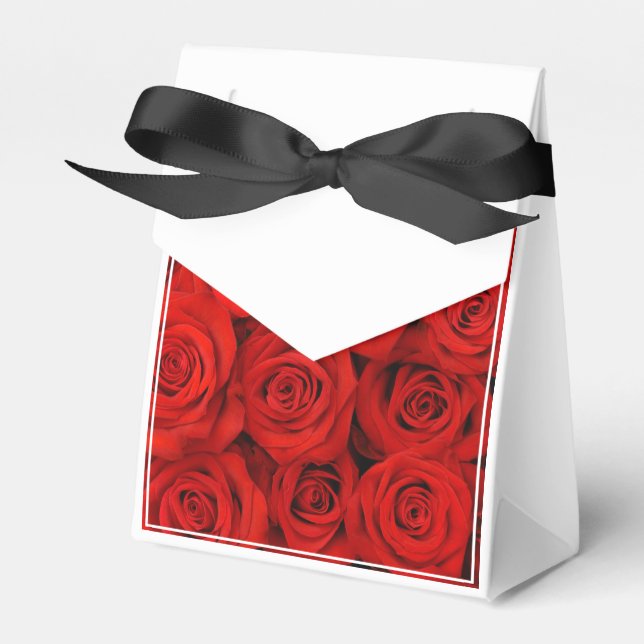 Party Favor Box Red Roses (Front Side)