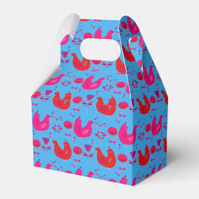 Party Favor Boxes - Take Out Doggy Bag Box - Hens (Front Side)