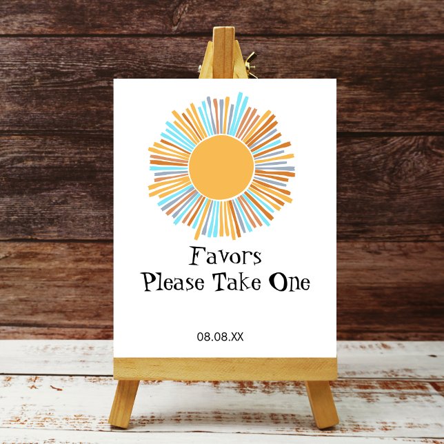 Party Favor Sign Boho Sun Here Comes The Sun (Creator Uploaded)