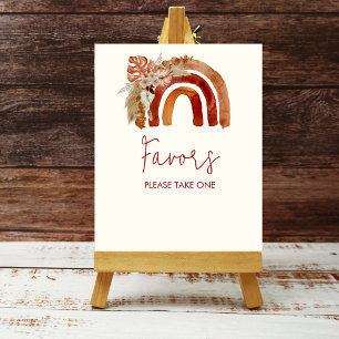 Party Favor Sign Earth Tone Boho Rainbow Tropical