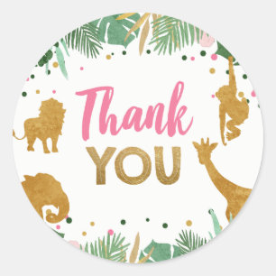 Party Favor Tags Safari Jungle Wild Thank you Girl