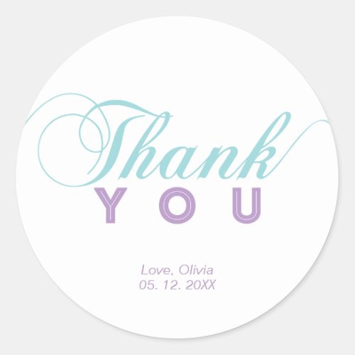 Party Favor Thank you Sticker Baby Shower Classic Round Sticker