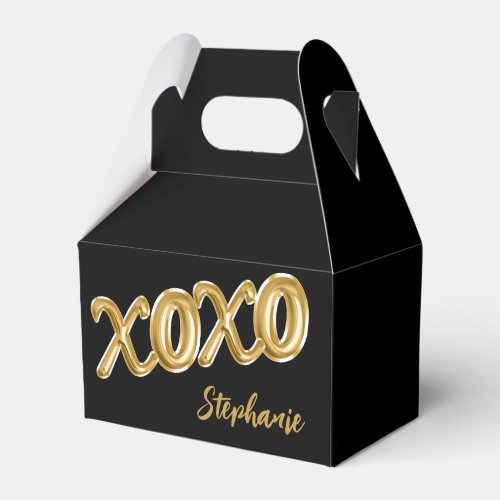 Party Favor XOXO Black Gold Foil Balloon Custom Favor Boxes