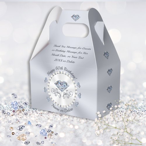 Party Favors for 60th Birthday Ideas Personalized Favor Boxes