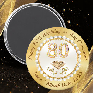 Party Favors for 80th Birthday Ideas, Cheap 80th Magnet