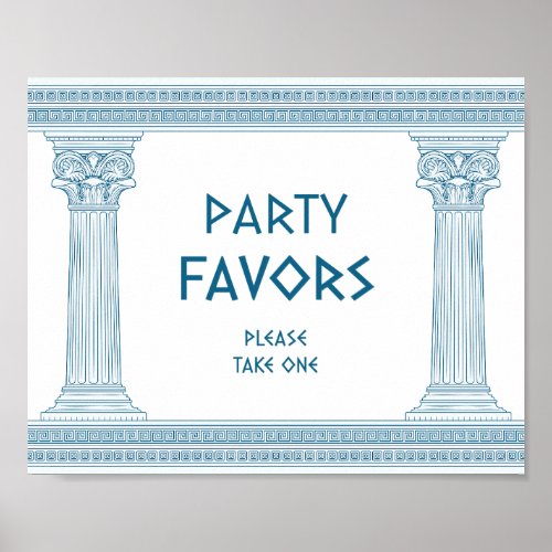 Party Favors Party Sign with Greek theme