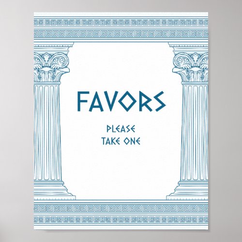 Party Favors sign for Greek toga party decor