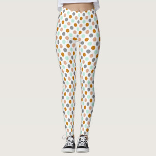 Party Festive multi-color polka dots on white Leggings