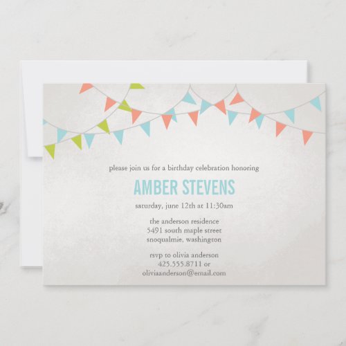 Party Flags Shower/Party Invitation
