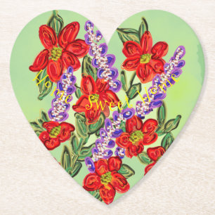 Party Flowers Birthday Celebration Paper Coaster