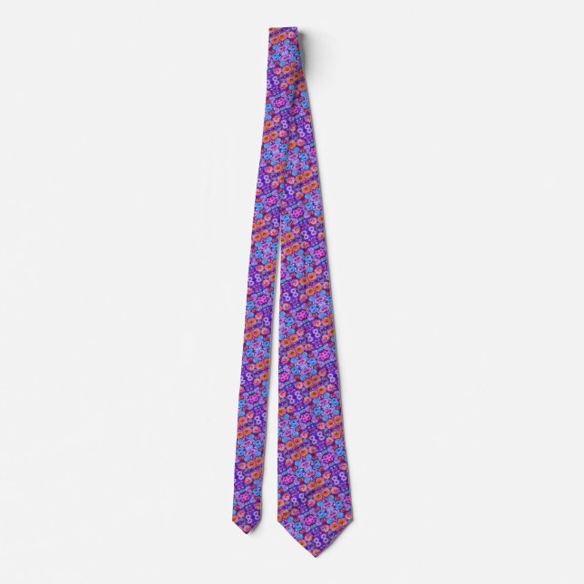 Party Flowers Neck Tie (Back)