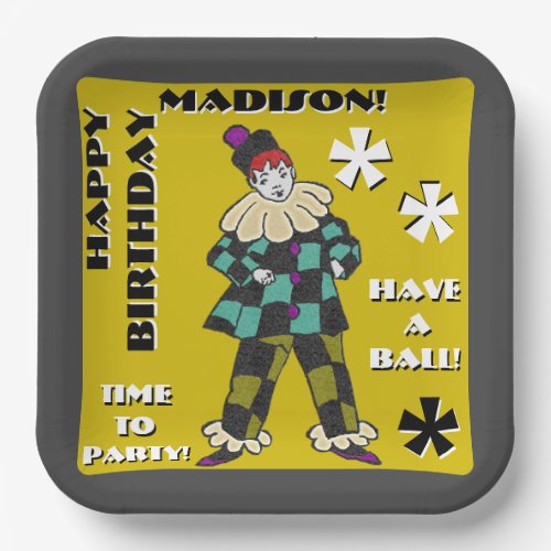 Party Fool in Color Personalized Paper Plates