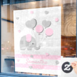 Party for baby Elephant Balloons Nursery Gift Window Cling<br><div class="desc">Party for baby Elephant Balloons Nursery Gift</div>