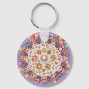 Party for Children with a Unicorn Theme Keychain