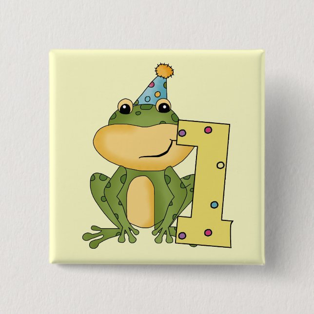 Party Frog 1st Birthday T-shirts and Gifts Pinback Button (Front)