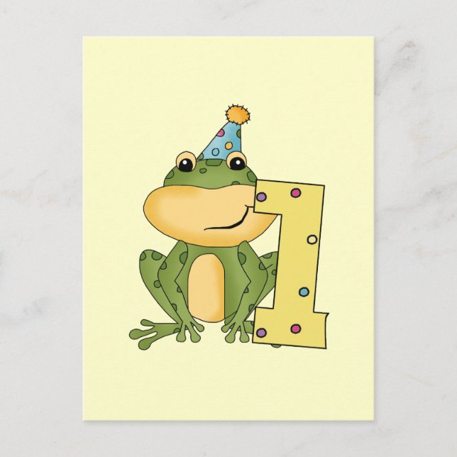 Party Frog 1st Birthday T-shirts and Gifts Postcard (Front)