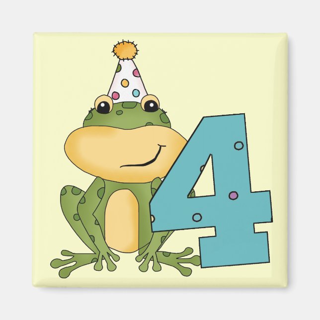 Party Frog 4th Birthday T-shirts and Gifts Magnet (Front)