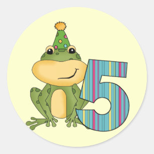 Party Frog 5th Birthday T-shirts and Gifts Classic Round Sticker