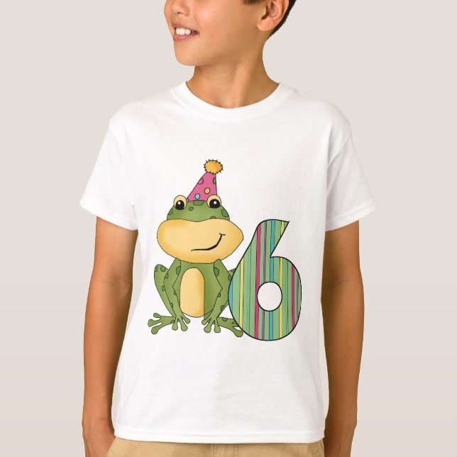 Party Frog 6th Birthday T-shirts and Gifts (Front)