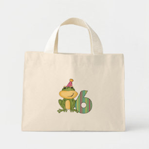 Party Frog 6th Birthday T-shirts and Gifts Mini Tote Bag