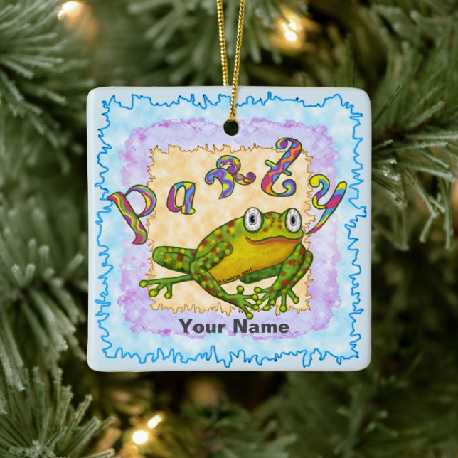 Party Frog Birthday custom ornaments (Tree)